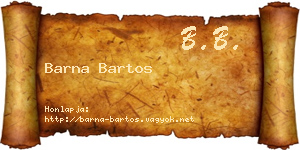 Barna Bartos névjegykártya